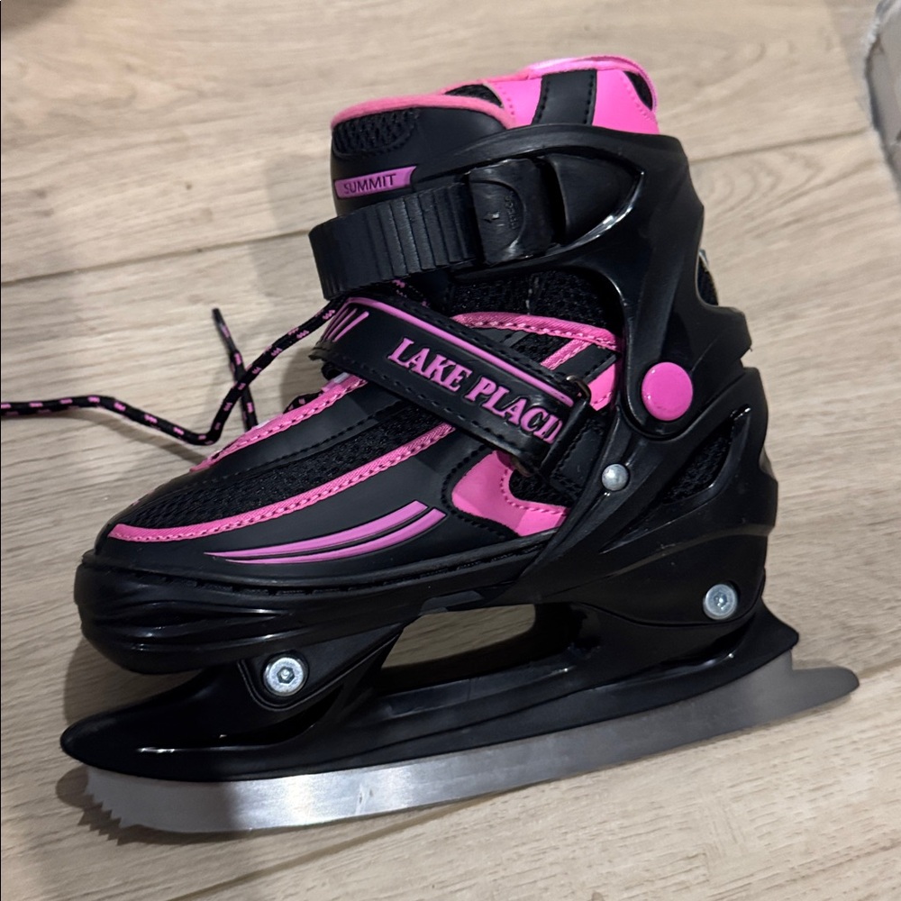Lake Placid Kids Ice Skates - Black and Pink